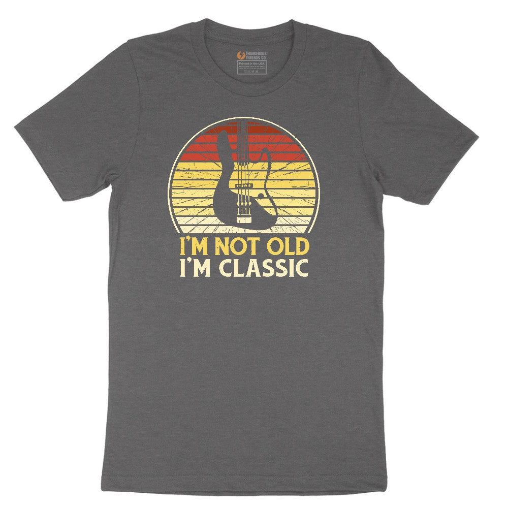 I'm Not Old I'm Classic Guitar Version Short Sleeve Tee - Dark Heather Grey