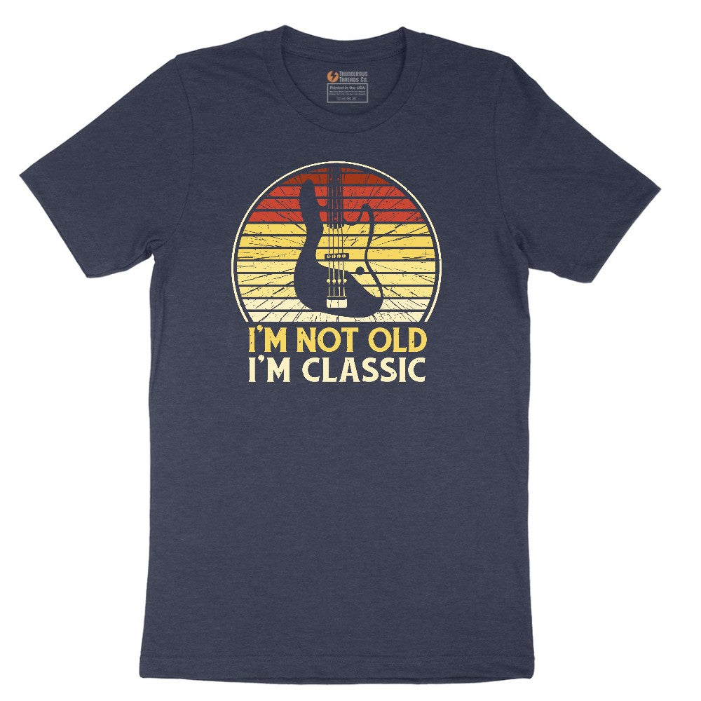 I'm Not Old I'm Classic Guitar Version Short Sleeve Tee - Heather Navy
