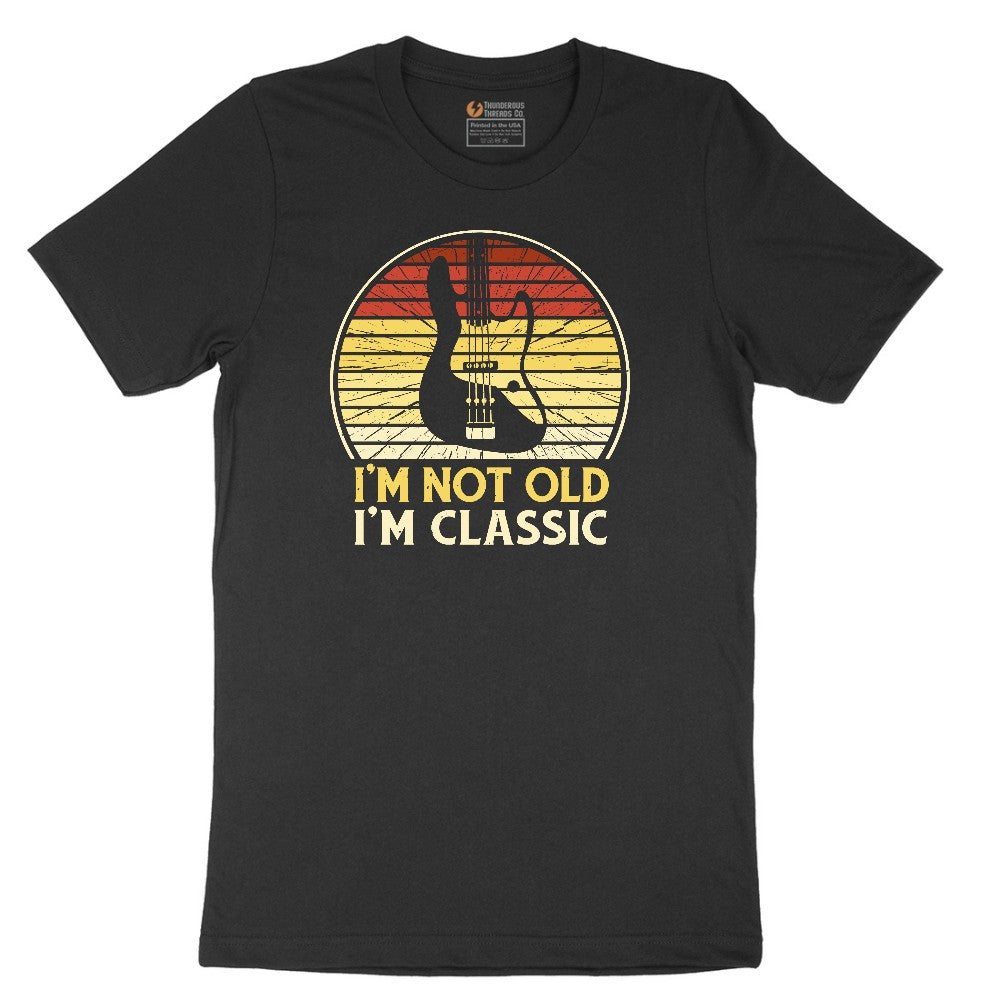 I'm Not Old I'm Classic Guitar Version Short Sleeve Tee - Jet Black