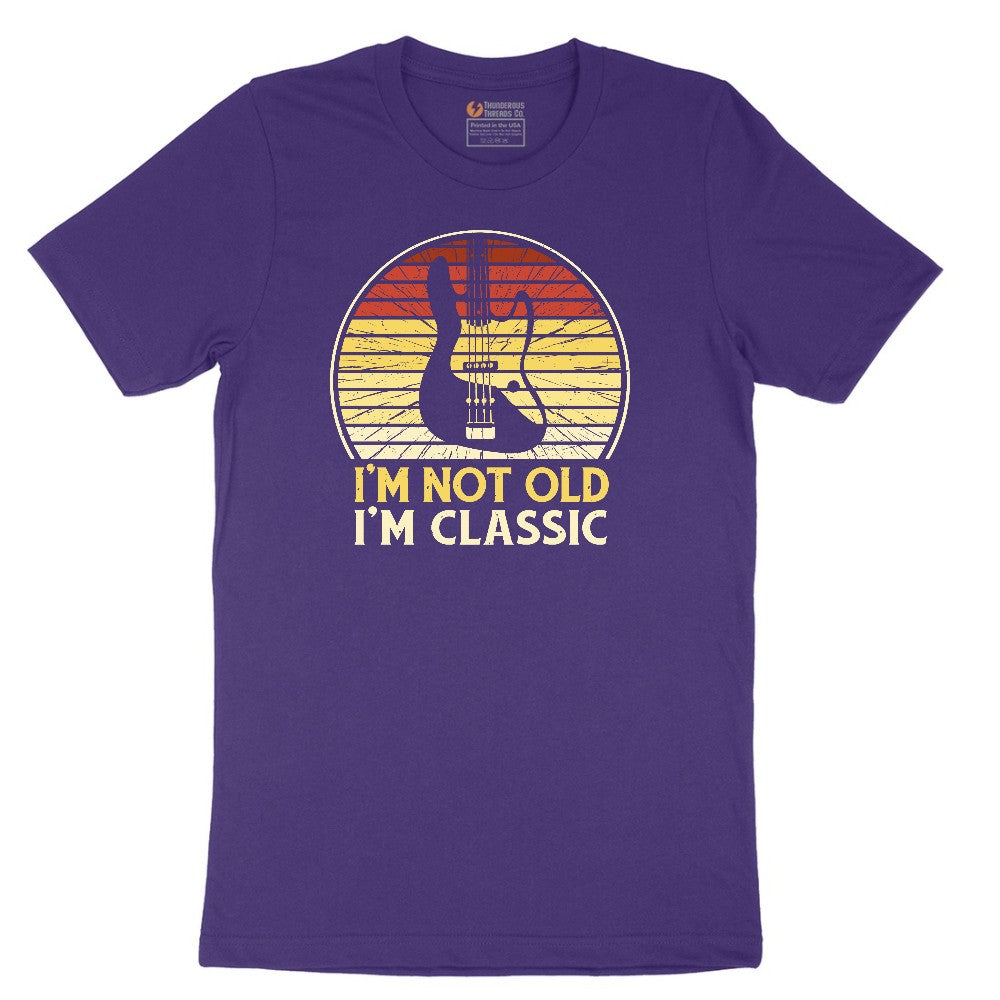 I'm Not Old I'm Classic Guitar Version Short Sleeve Tee - Team Purple