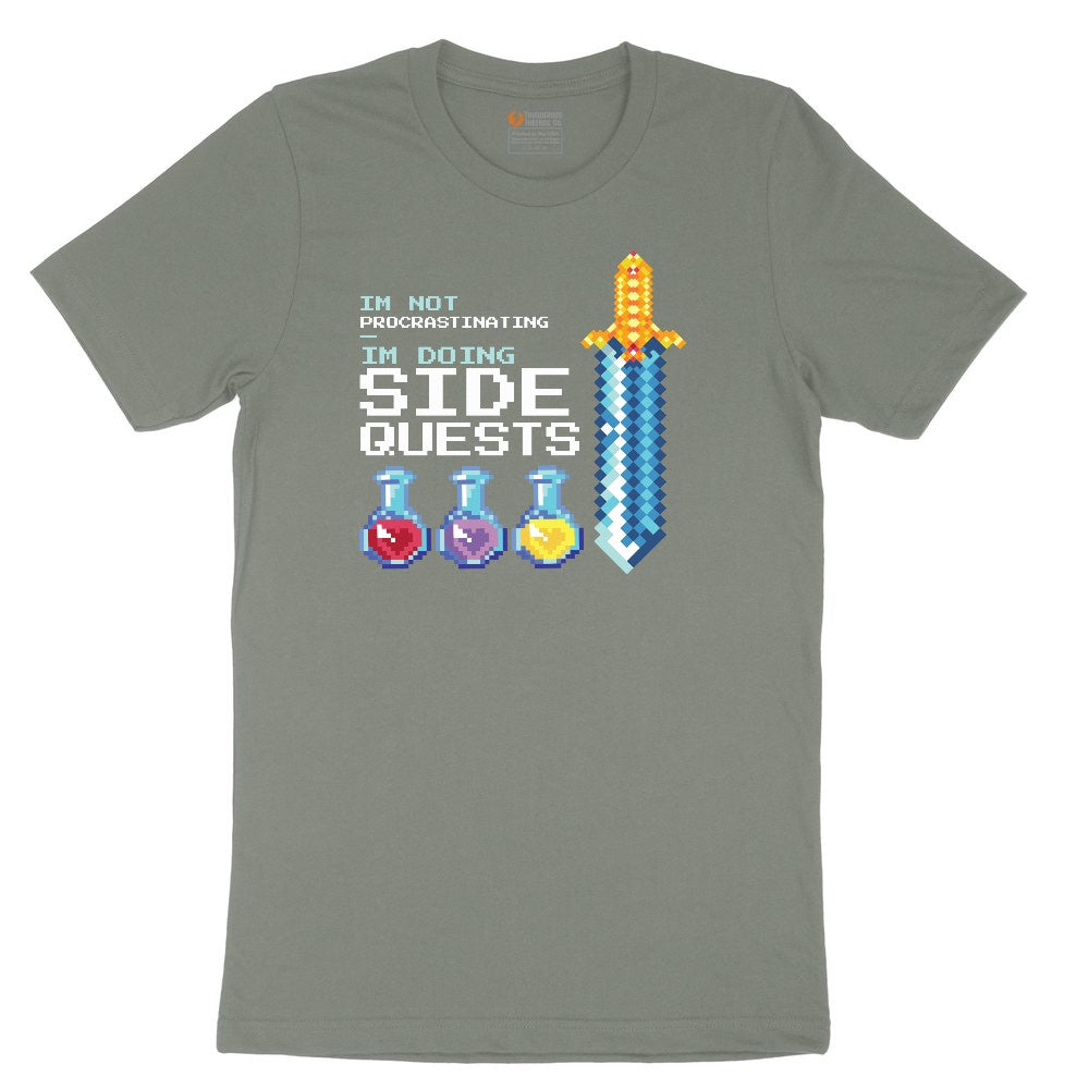 I'm Not Procrastinationg I'm Doing Side Quests - Mens & Ladies T-Shirt Ladies Short Sleeve Tee - Bamboo Blackout