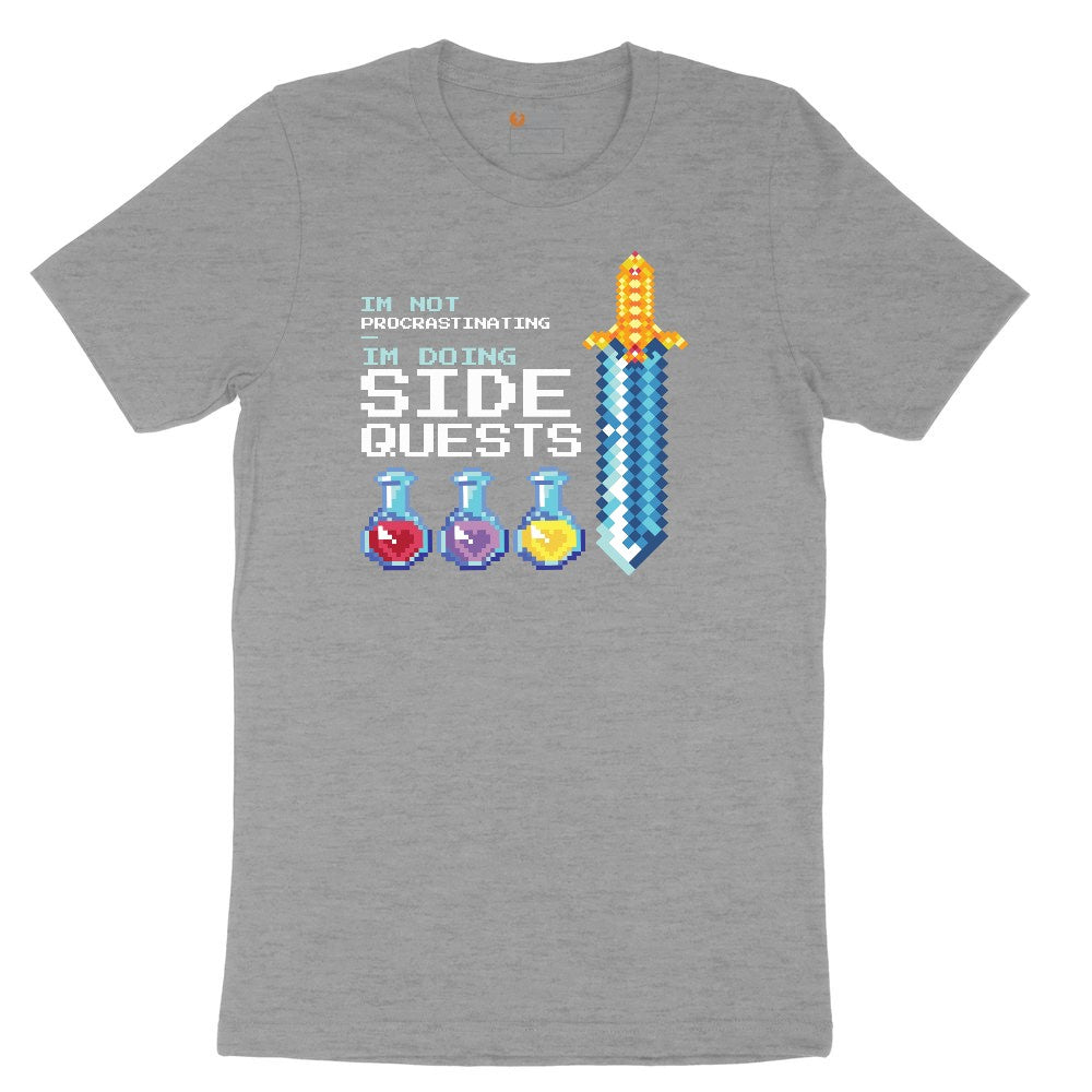 I'm Not Procrastinationg I'm Doing Side Quests - Mens & Ladies T-Shirt Ladies Short Sleeve Tee - Granite Heather