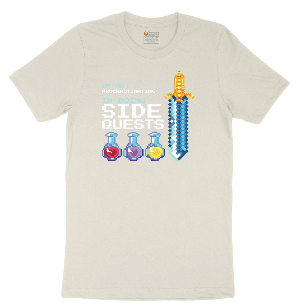 I'm Not Procrastinationg I'm Doing Side Quests - Mens & Ladies T-Shirt Ladies Short Sleeve Tee - Natural Heather