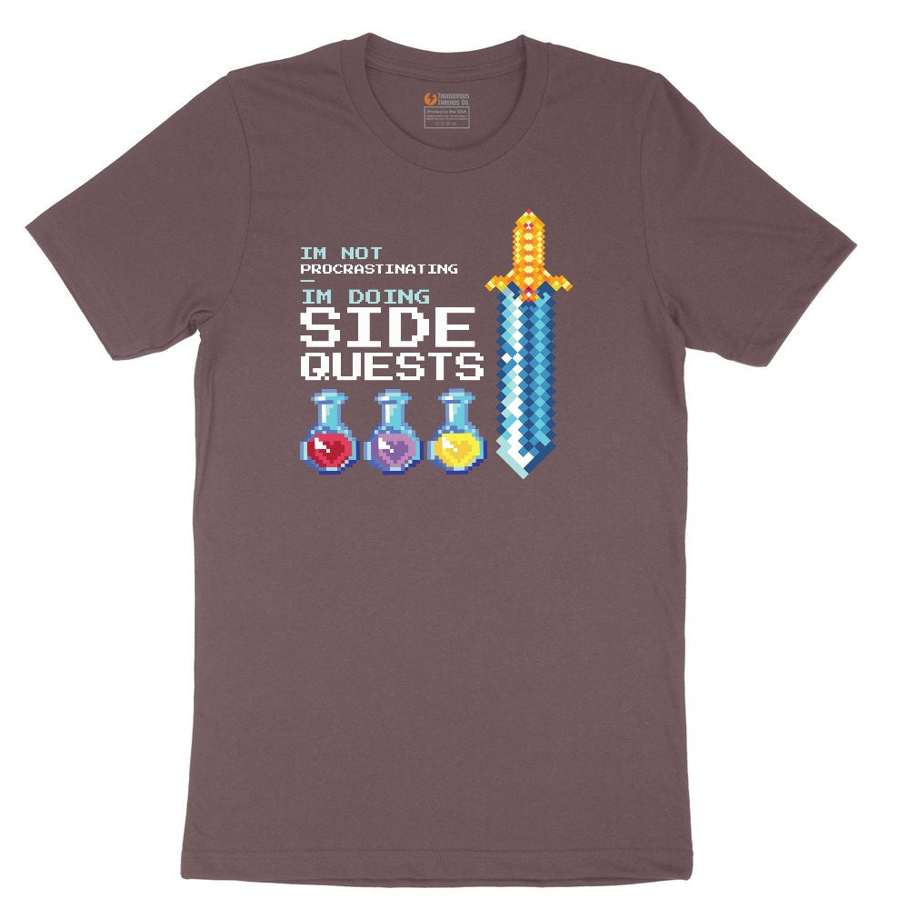I'm Not Procrastinationg I'm Doing Side Quests - Mens & Ladies T-Shirt Ladies Short Sleeve Tee - Sangria Blackout