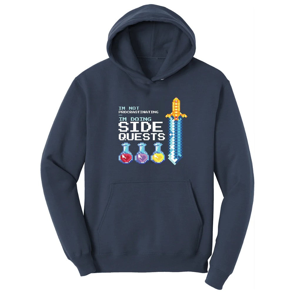 I'm Not Procrastinationg I'm Doing Side Quests - Mens & Ladies T-Shirt Hoodie - Navy