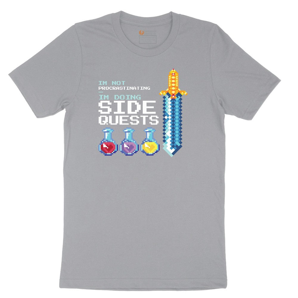 I'm Not Procrastinationg I'm Doing Side Quests - Mens & Ladies T-Shirt Short Sleeve Tee - Athletic Heather Grey