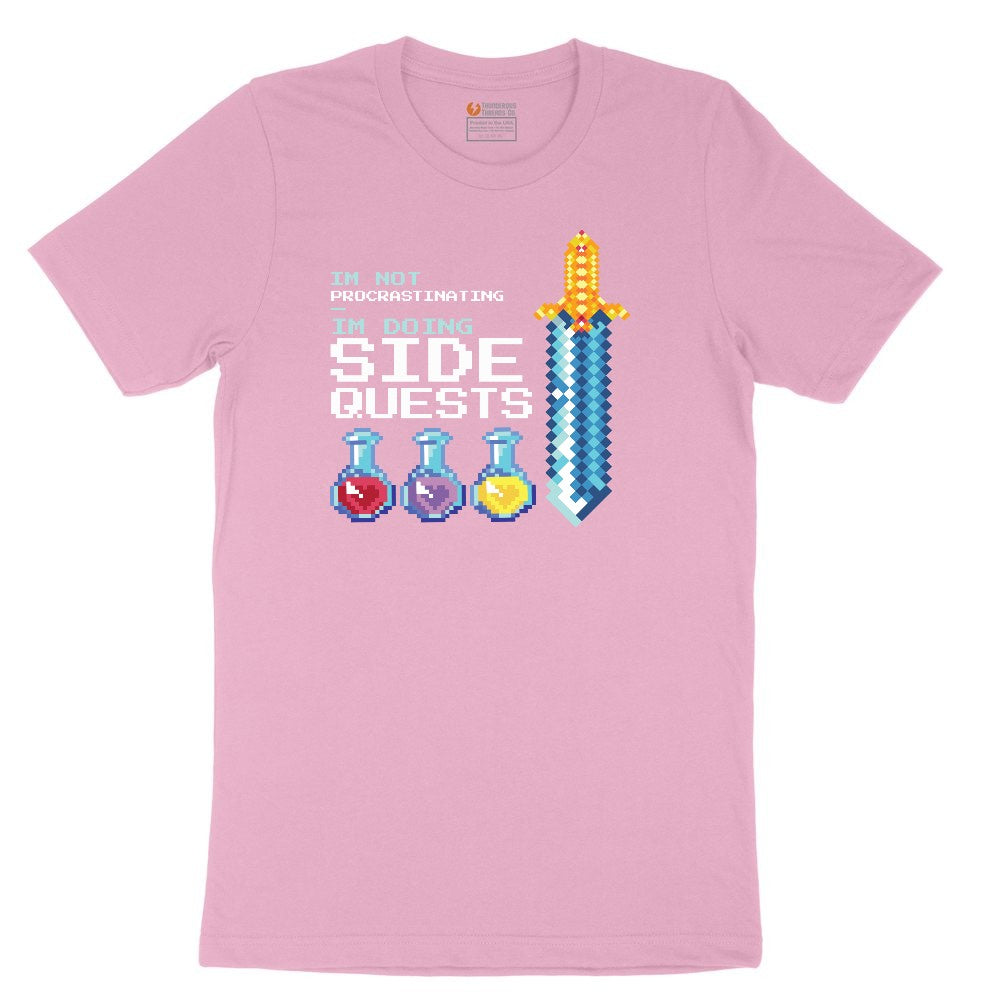 I'm Not Procrastinationg I'm Doing Side Quests - Mens & Ladies T-Shirt Toddler Short Sleeve Tee - Candy Pink