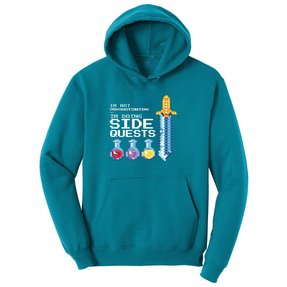 I'm Not Procrastinationg I'm Doing Side Quests - Mens & Ladies T-Shirt Youth Hoodie - Teal