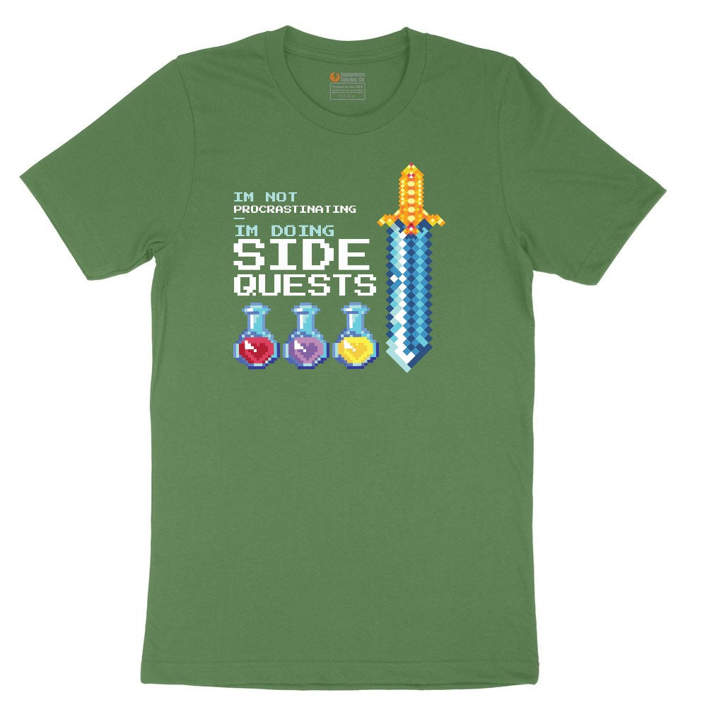 I'm Not Procrastinationg I'm Doing Side Quests - Mens & Ladies T-Shirt Youth Short Sleeve Tee - Athletic Kelly