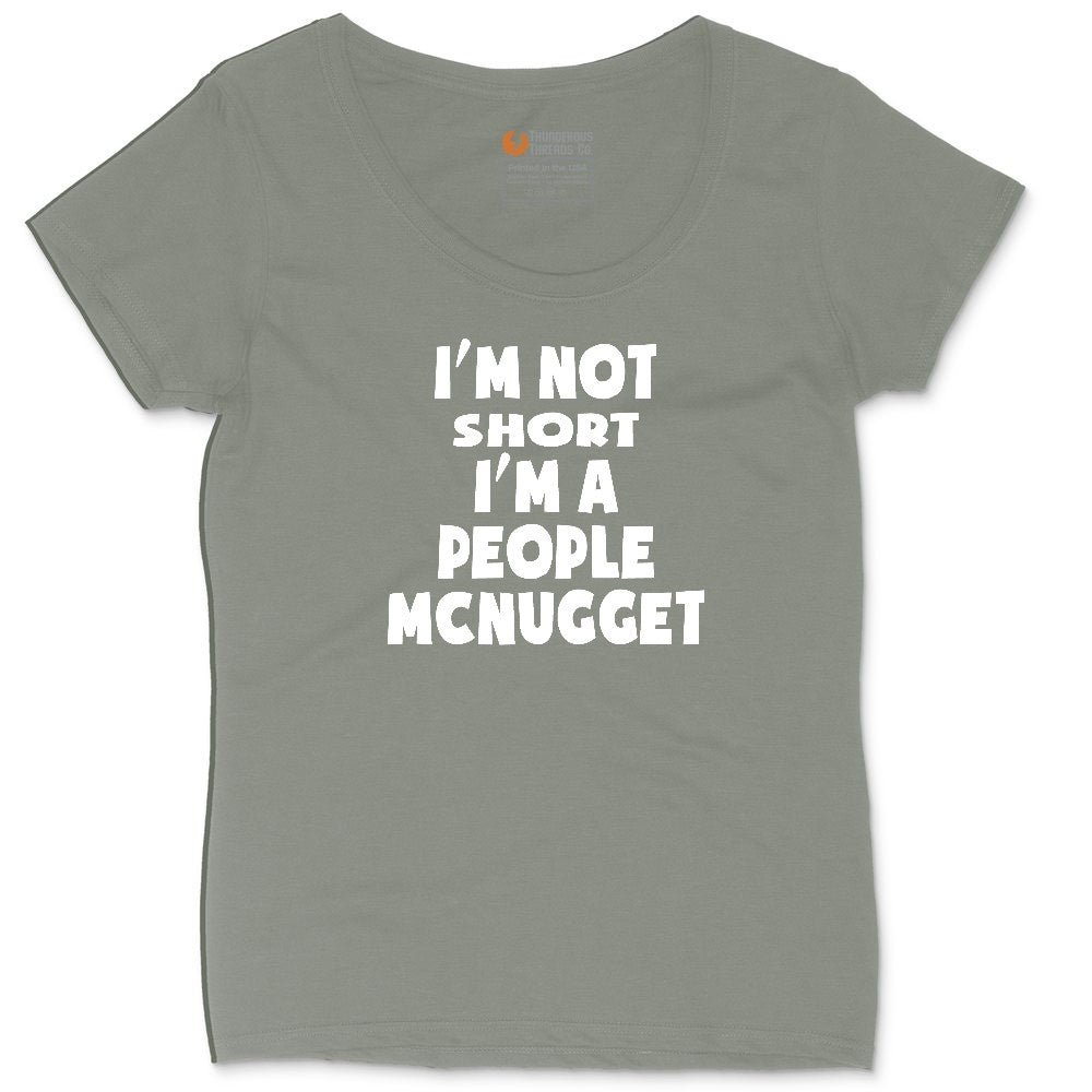 I'm Not Short I'm a People McNugget Ladies Curvy Tee - Bamboo Blackout