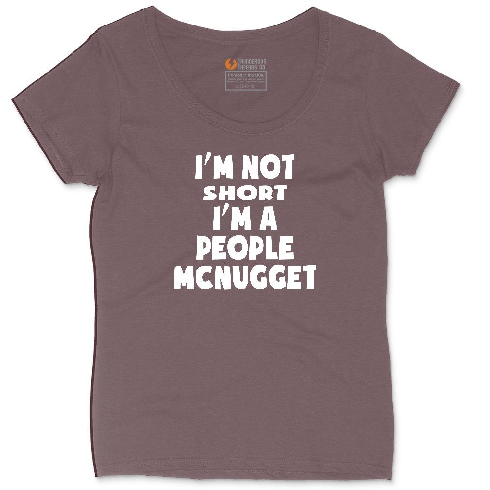 I'm Not Short I'm a People McNugget Ladies Curvy Tee - Sangria Blackout