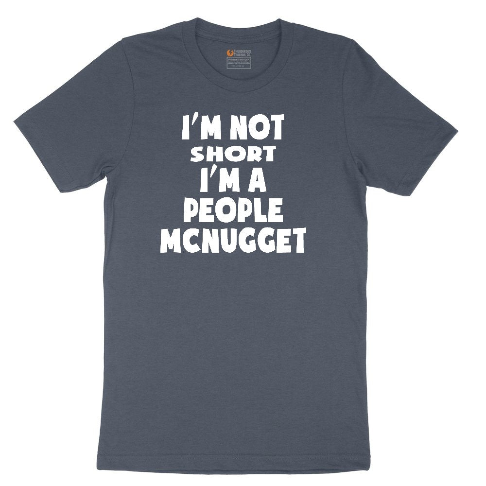 I'm Not Short I'm a People McNugget Youth Short Sleeve Tee - Heather Navy
