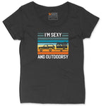 I'm Sexy and Outdoors Ladies Curvy Tee - Black
