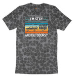 I'm Sexy and Outdoors Ladies Short Sleeve Tee - Black Leopard