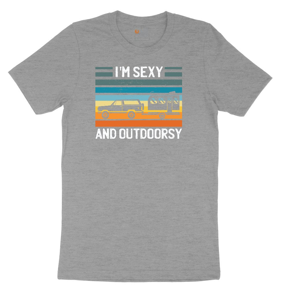 I'm Sexy and Outdoors Ladies Short Sleeve Tee - Granite Heather