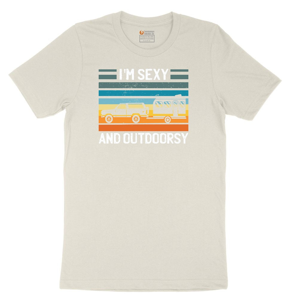 I'm Sexy and Outdoors Ladies Short Sleeve Tee - Natural Heather