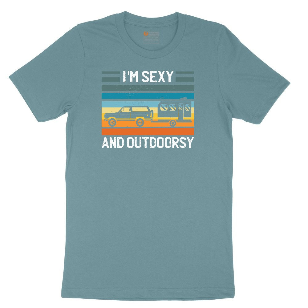 I'm Sexy and Outdoors Ladies Short Sleeve Tee - Surf Blackout