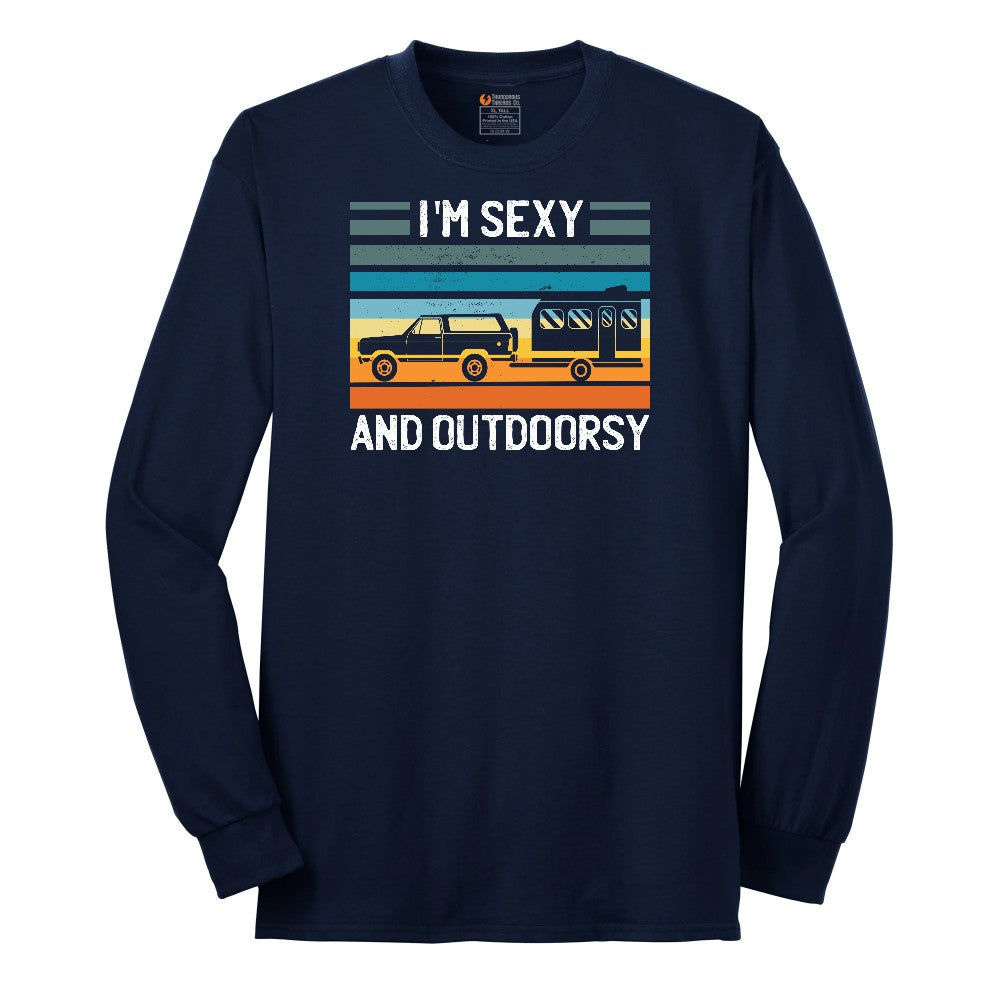 I'm Sexy and Outdoors Long Sleeve Tee - Navy