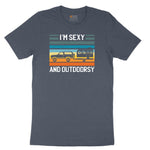 I'm Sexy and Outdoors Toddler Short Sleeve Tee - Heather Navy