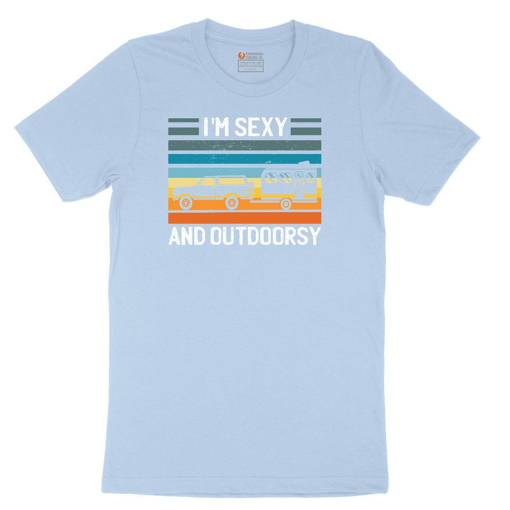 I'm Sexy and Outdoors Toddler Short Sleeve Tee - Light Blue