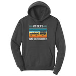 I'm Sexy and Outdoors Youth Hoodie - Dark Heather Grey