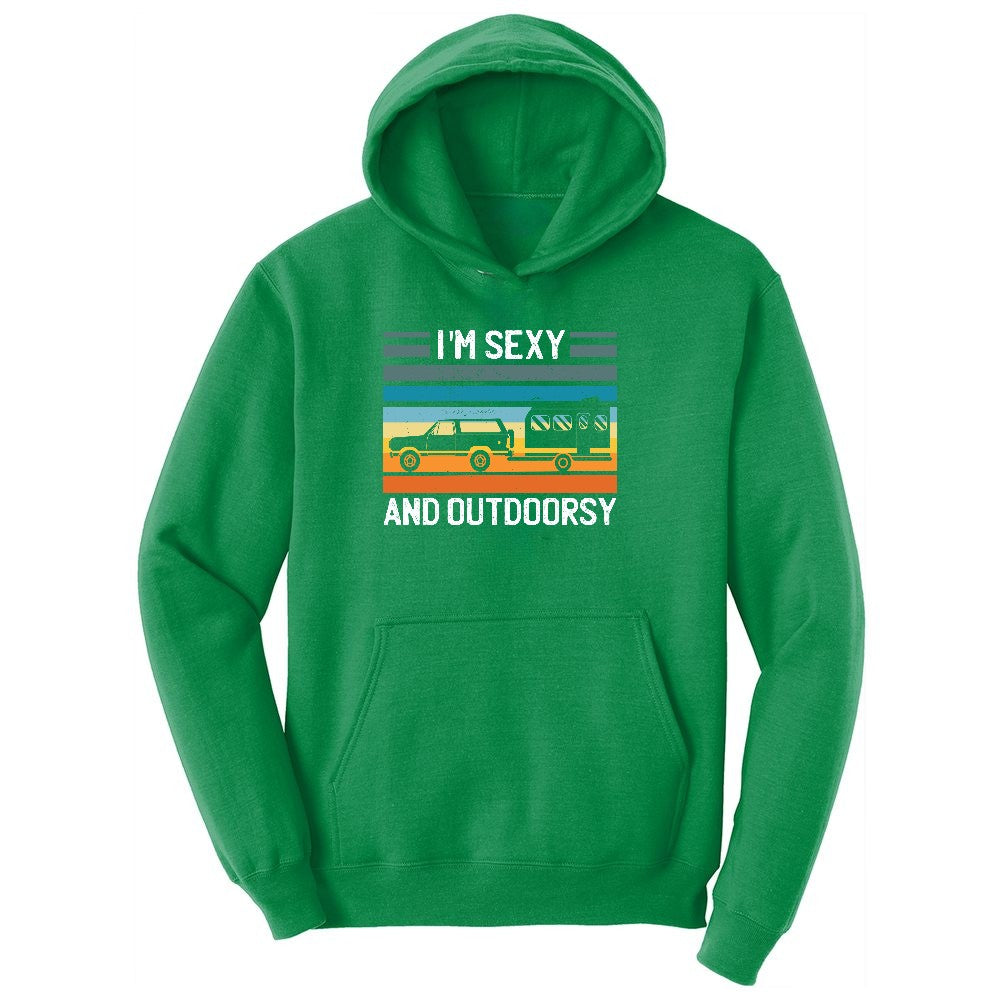 I'm Sexy and Outdoors Youth Hoodie - Kelly Green