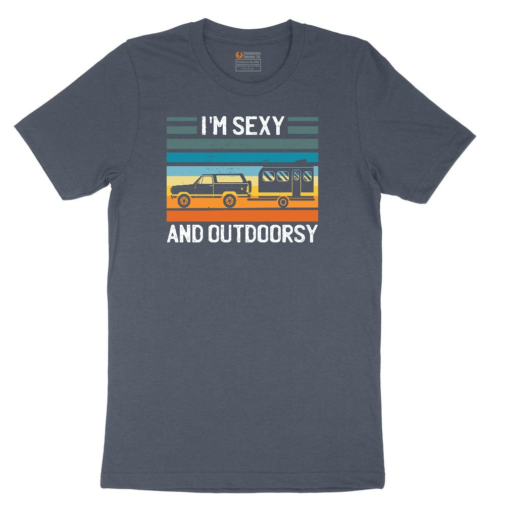 I'm Sexy and Outdoors Youth Short Sleeve Tee - Heather Navy