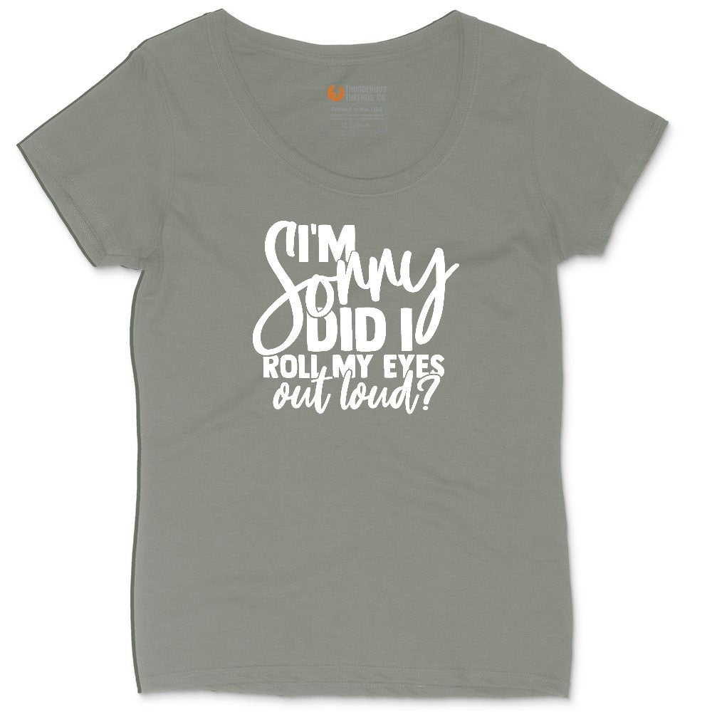 I'm Sorry Did I Roll My Eyes Out Loud Version 1 Ladies Curvy Tee - Bamboo Blackout