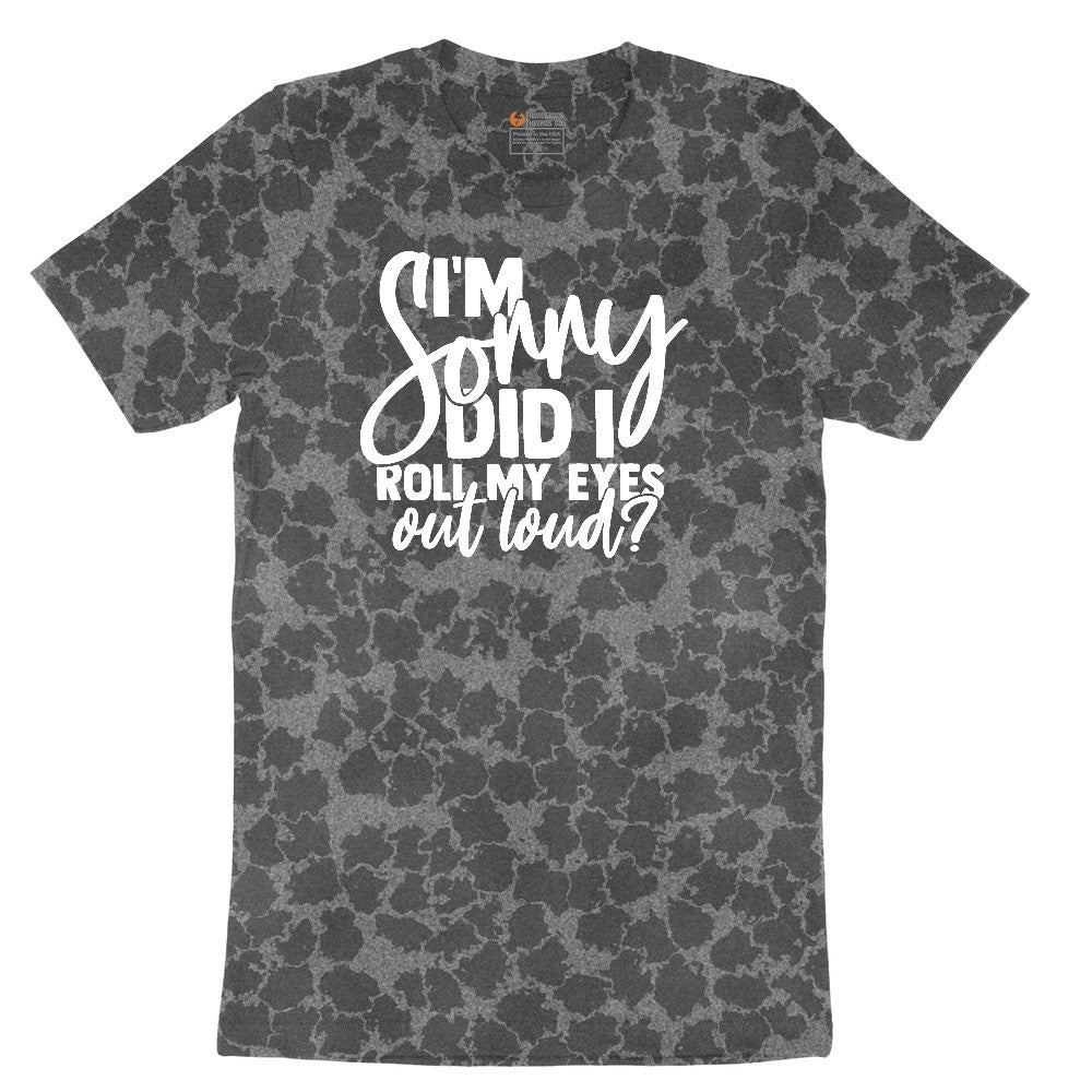 I'm Sorry Did I Roll My Eyes Out Loud Version 1 Ladies Short Sleeve Tee - Black Leopard
