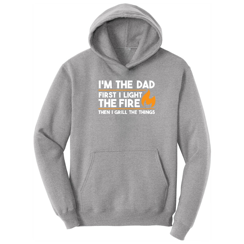 I'm The Dad First I Light the Fire Hoodie - Athletic Heather