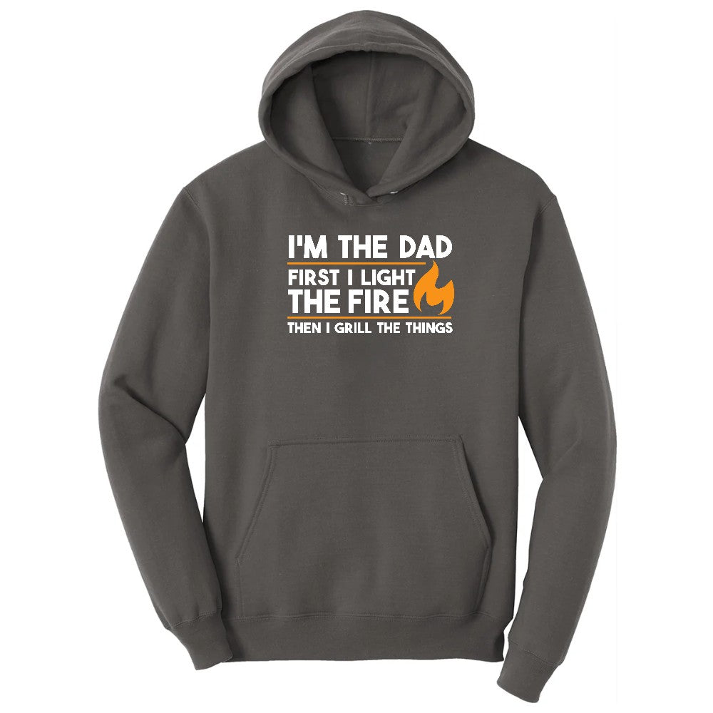 I'm The Dad First I Light the Fire Hoodie - Charcoal