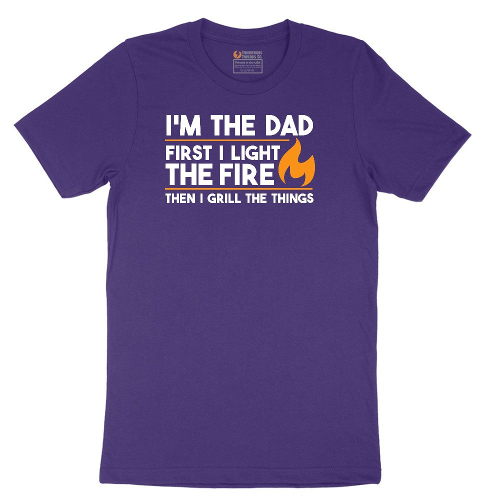 I'm The Dad First I Light the Fire Short Sleeve Tee - Team Purple
