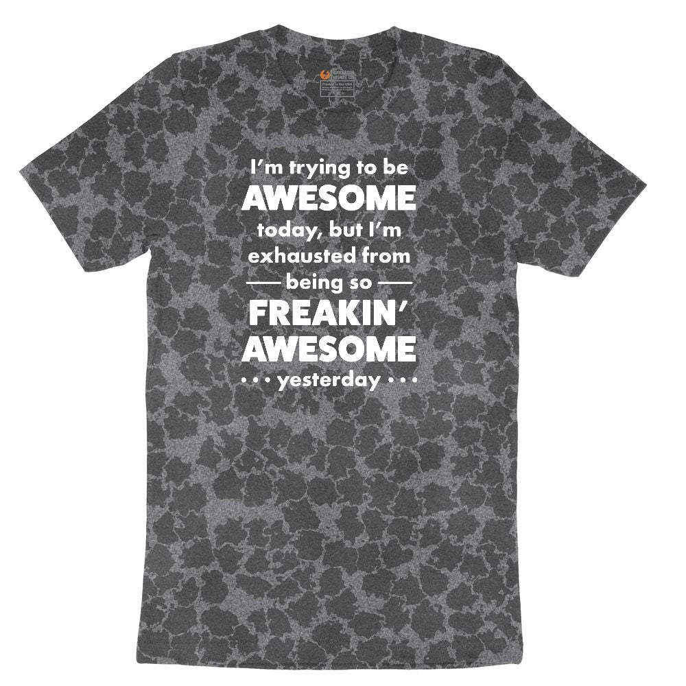 I'm Trying to Be Awesome Ladies Short Sleeve Tee - Black Leopard