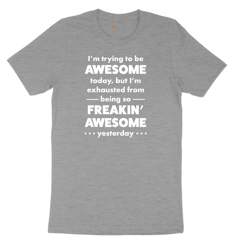 I'm Trying to Be Awesome Ladies Short Sleeve Tee - Granite Heather