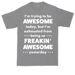 I'm Trying to Be Awesome tall t-shirt for men in Athletic Heather