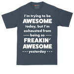 I'm Trying to Be Awesome tall t-shirt for men in Heather Navy