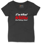 I'm What Willis Was Talking About Ladies Curvy Tee - Black