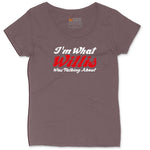 I'm What Willis Was Talking About Ladies Curvy Tee - Sangria Blackout