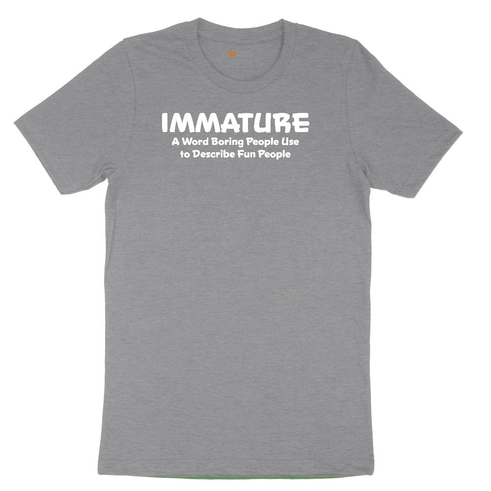 Immature a Word Boring People Use Youth Short Sleeve Tee - Athletic Heather