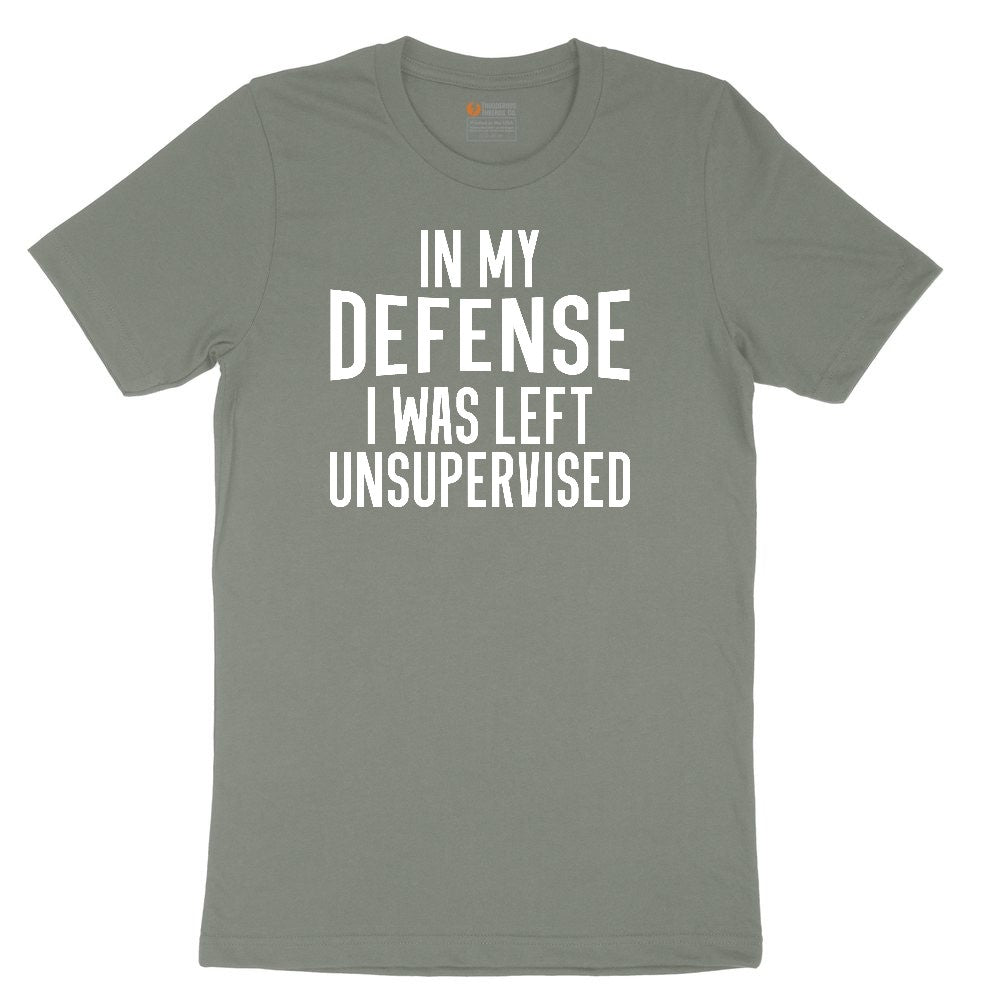 In My Defense I was Left Unsupervised Ladies Short Sleeve Tee - Bamboo Blackout