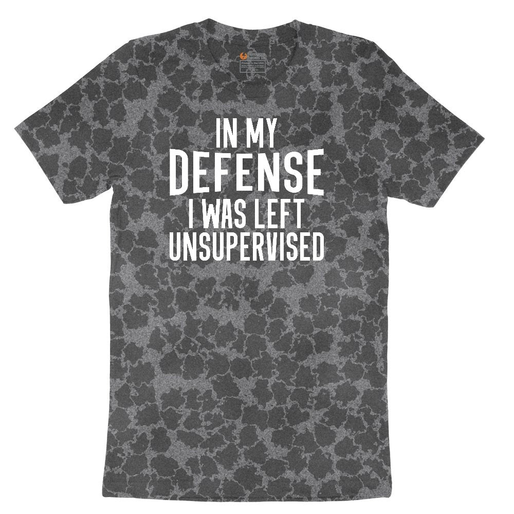 In My Defense I was Left Unsupervised Ladies Short Sleeve Tee - Black Leopard
