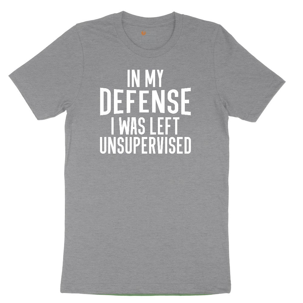In My Defense I was Left Unsupervised Youth Short Sleeve Tee - Athletic Heather