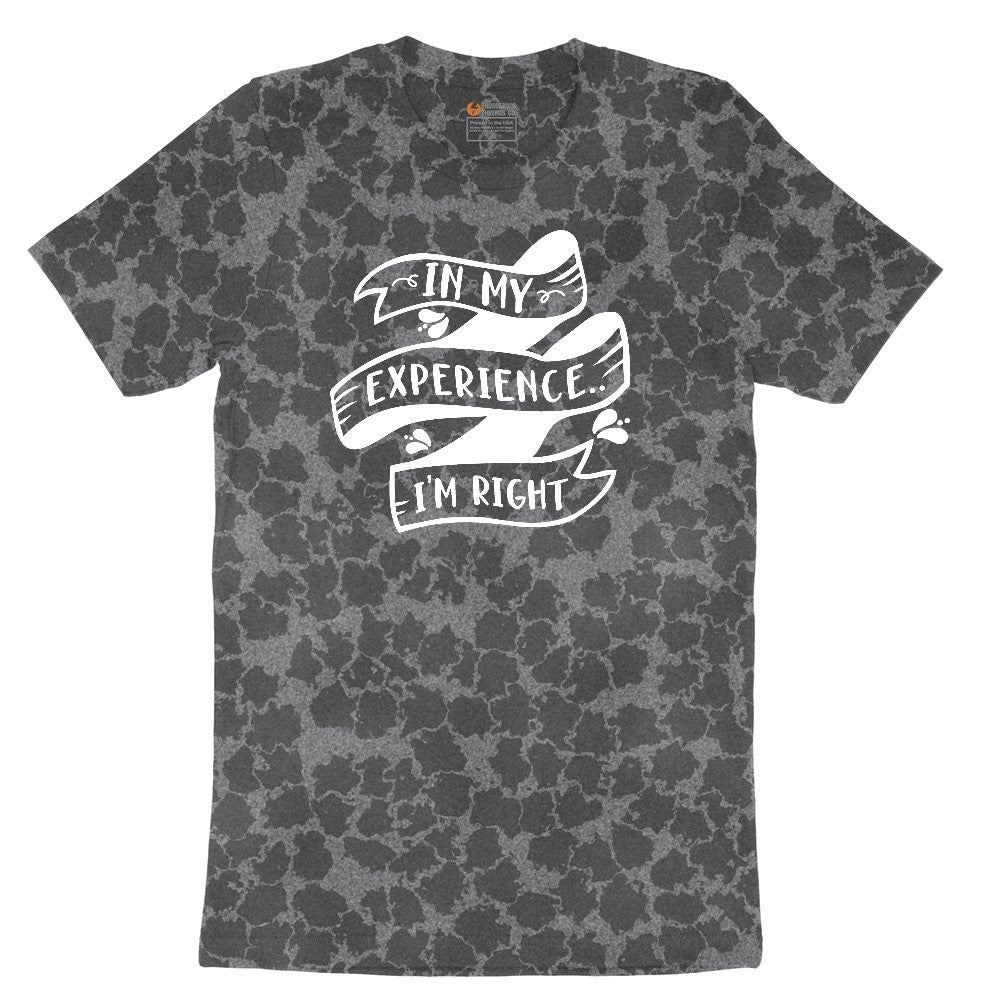 In My Experience I'm Right Ladies Short Sleeve Tee - Black Leopard
