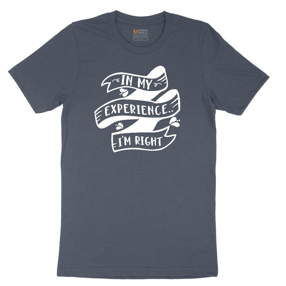 In My Experience I'm Right Toddler Short Sleeve Tee - Heather Navy