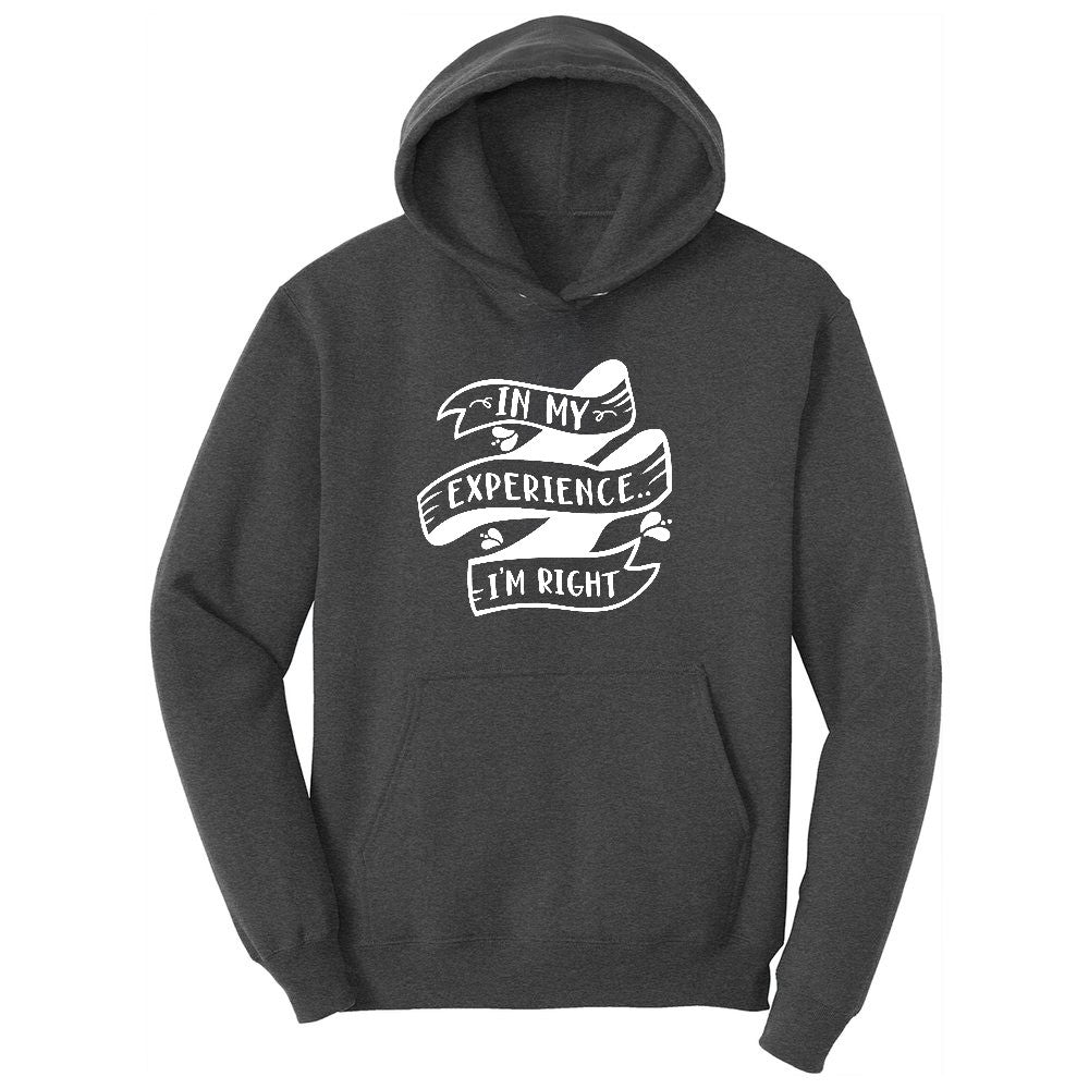 In My Experience I'm Right Youth Hoodie - Dark Heather Grey