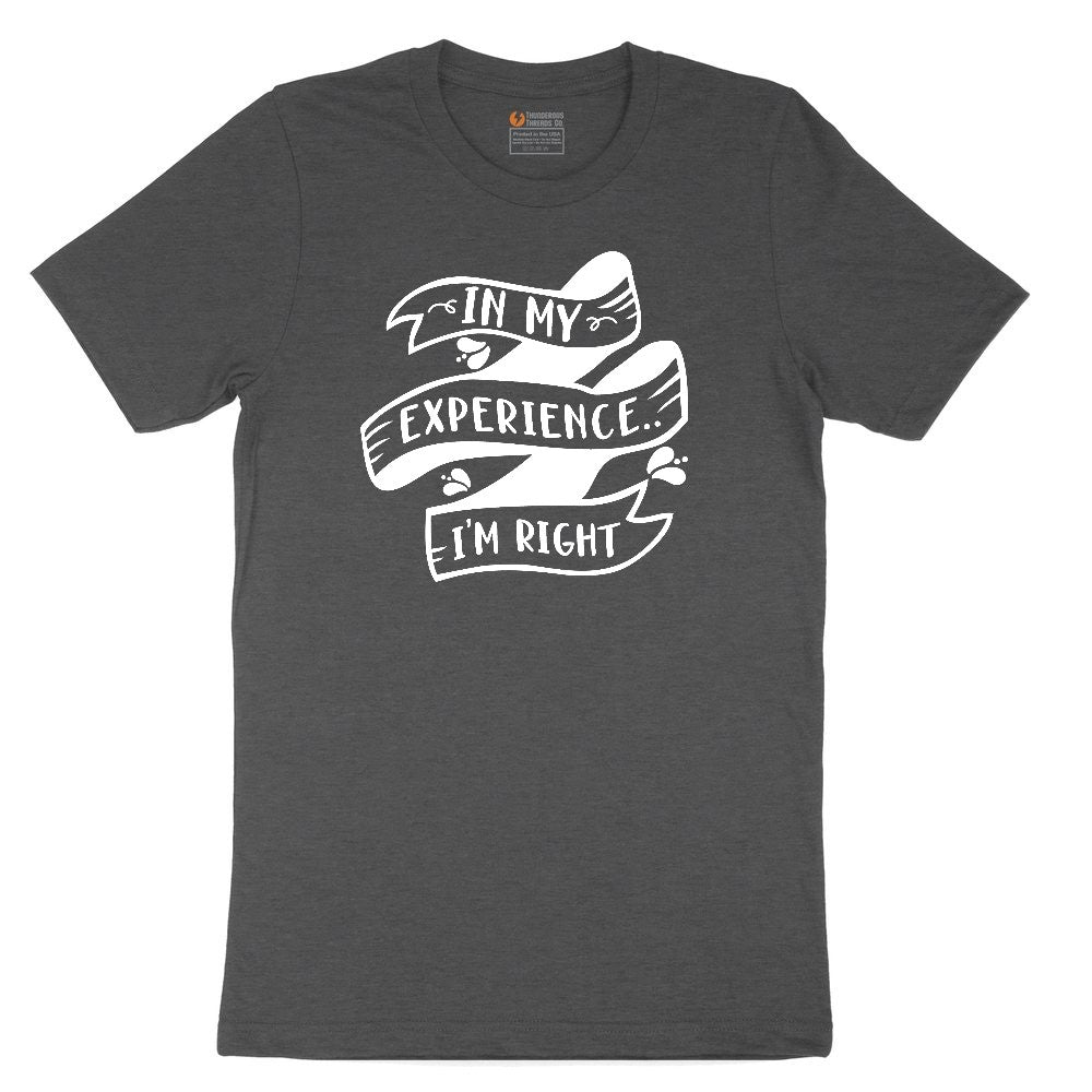 In My Experience I'm Right Youth Short Sleeve Tee - Dark Heather Grey
