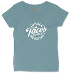 Inhale Tacos Exhale Negativity Ladies Curvy Tee - Surf Blackout