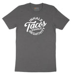 Inhale Tacos Exhale Negativity - Mens & Ladies T-Shirt Short Sleeve Tee - Dark Heather Grey