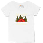 Introverted but Willing to Discuss Camping Ladies Curvy Tee - White