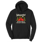 Introverted but Willing to Discuss Camping Ladies Hoodie - Jet Black